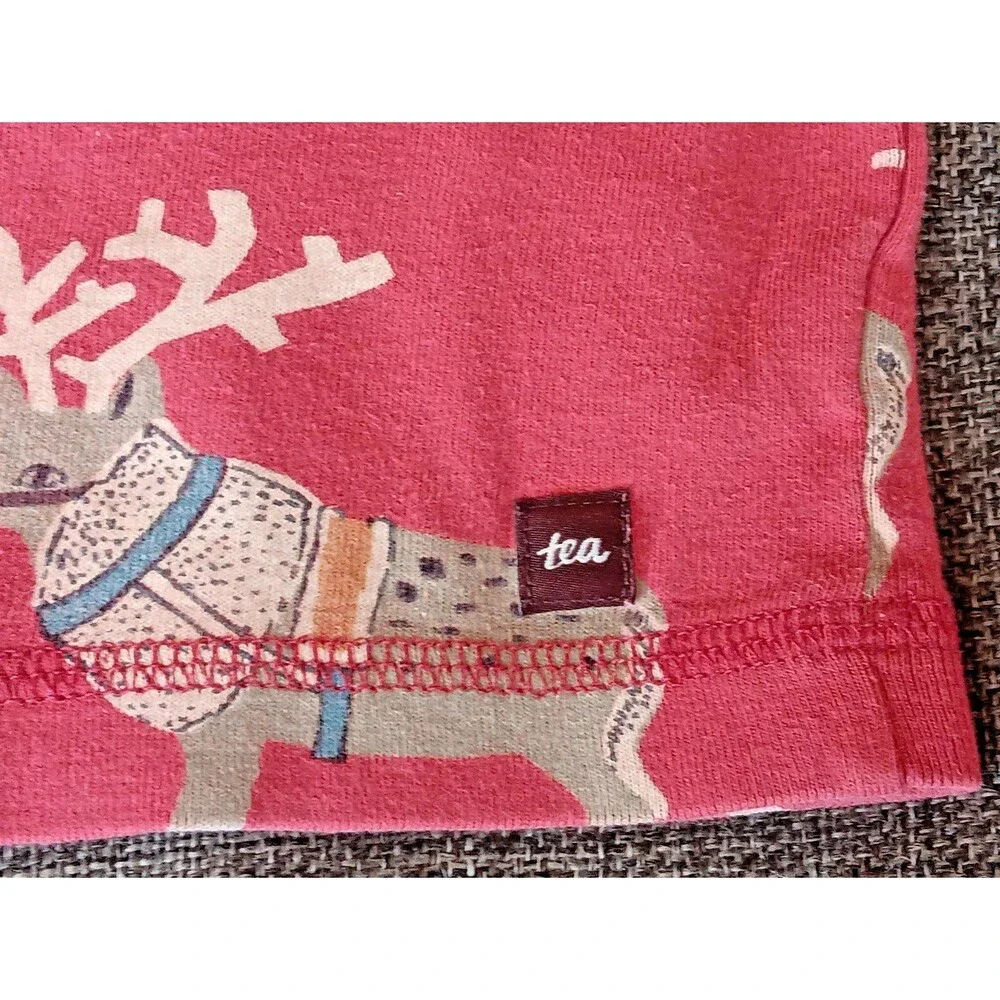 pajama 3T Tea Pink Reindeer Long Sleeve Shirt Pants Set
